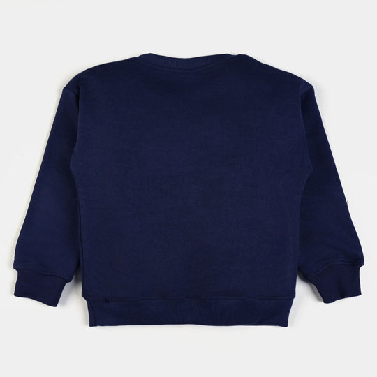 Girls Fleece Sweatshirt Hearts Foil-NAVY