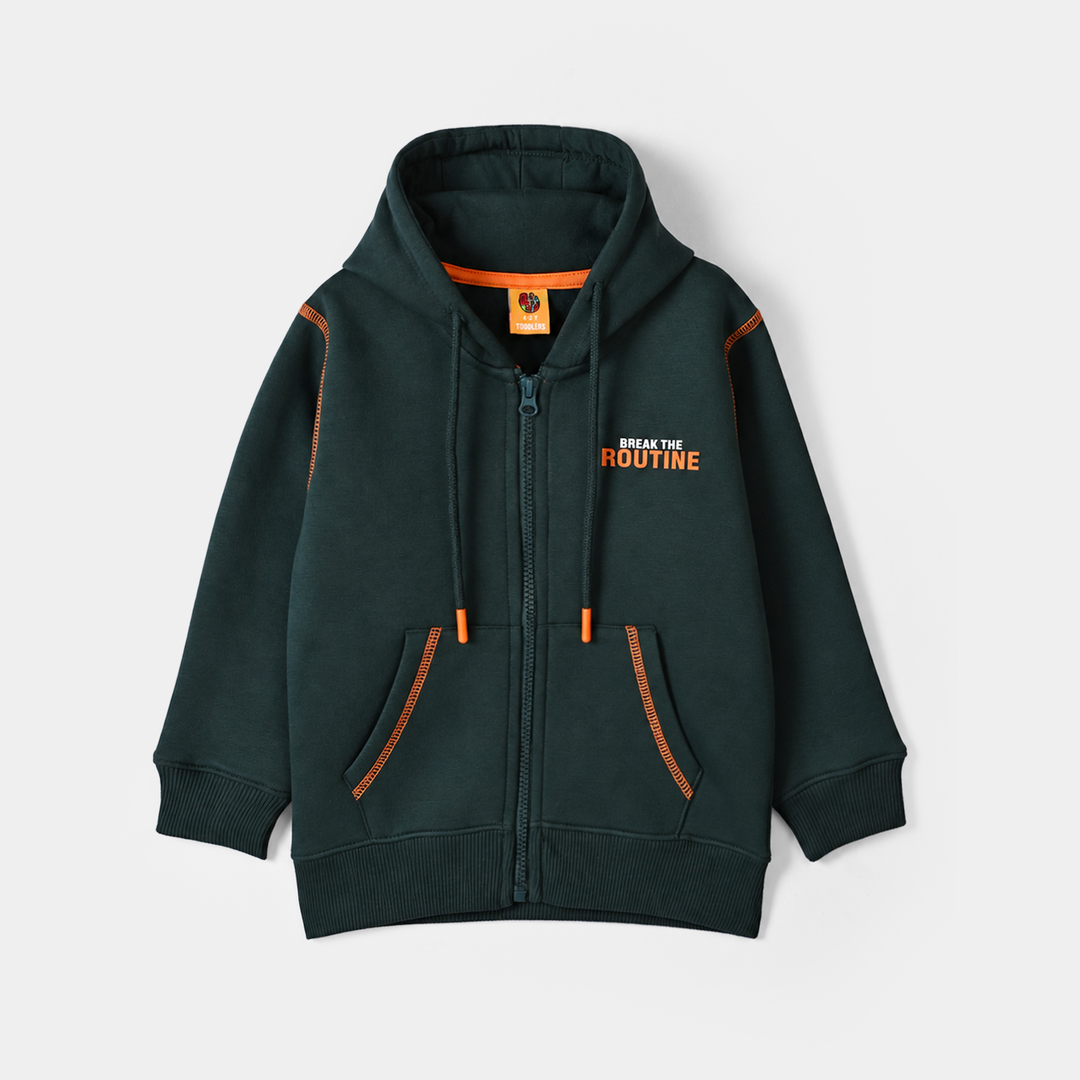 Boys Fleece Knitted Jacket The Routine-Green