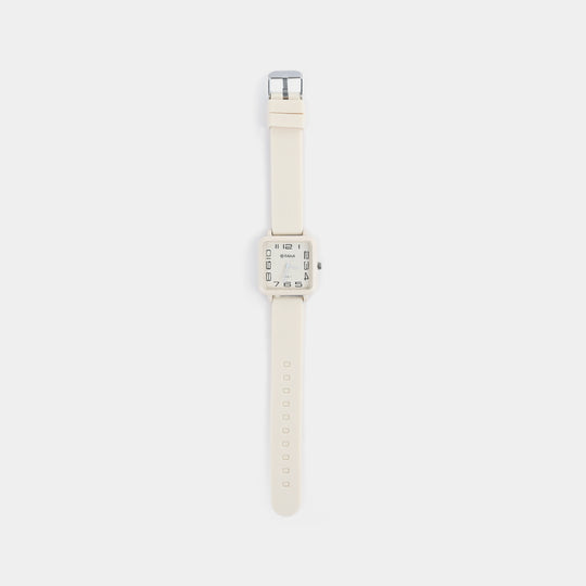 Girls Silicone Strap Analog Wristwatch