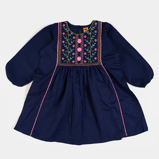 Girls khaddar 2PCs Midnight-Navy Blue