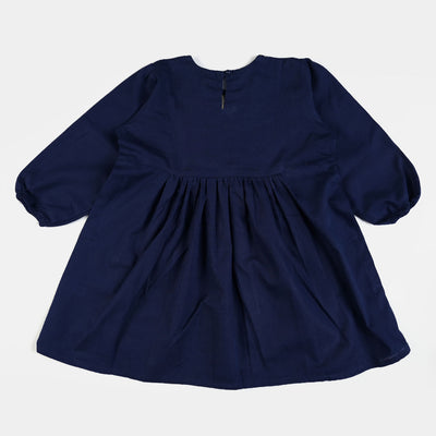 Girls khaddar 2PCs Midnight-Navy Blue