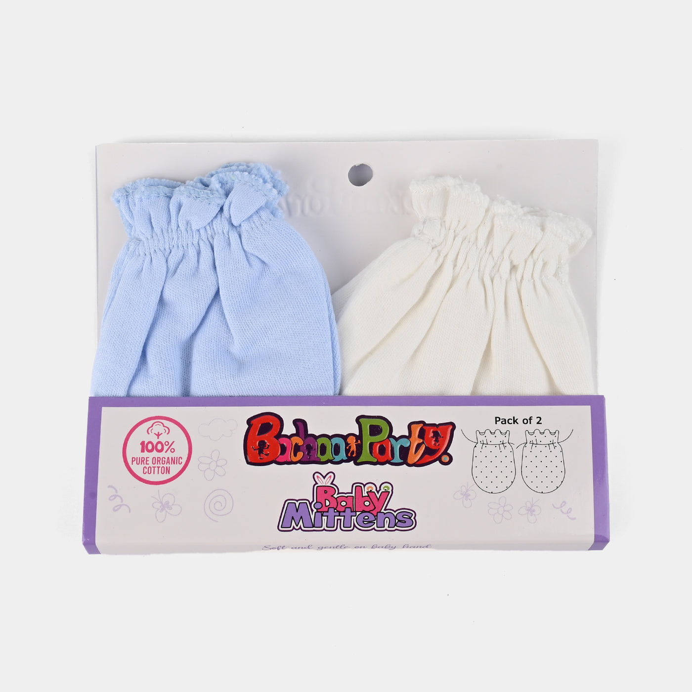 Baby Mittens Pack of 2 0-6M+