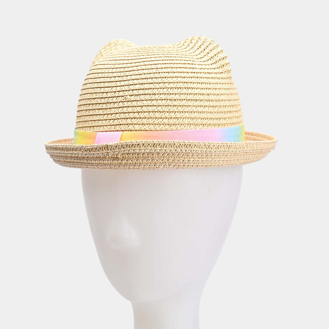 Girls Round Cap/Straw Hat