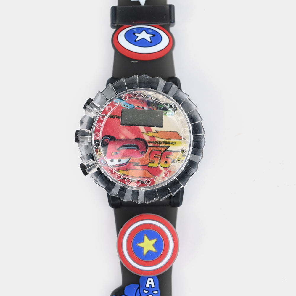 Kids Light-Up Double Spinner Digital Wrist Watch