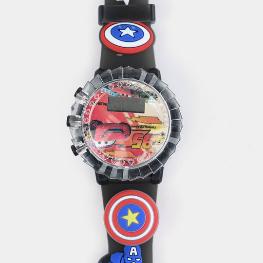 Kids Light-Up Double Spinner Digital Wrist Watch