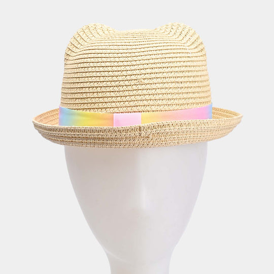 Girls Round Cap/Straw Hat