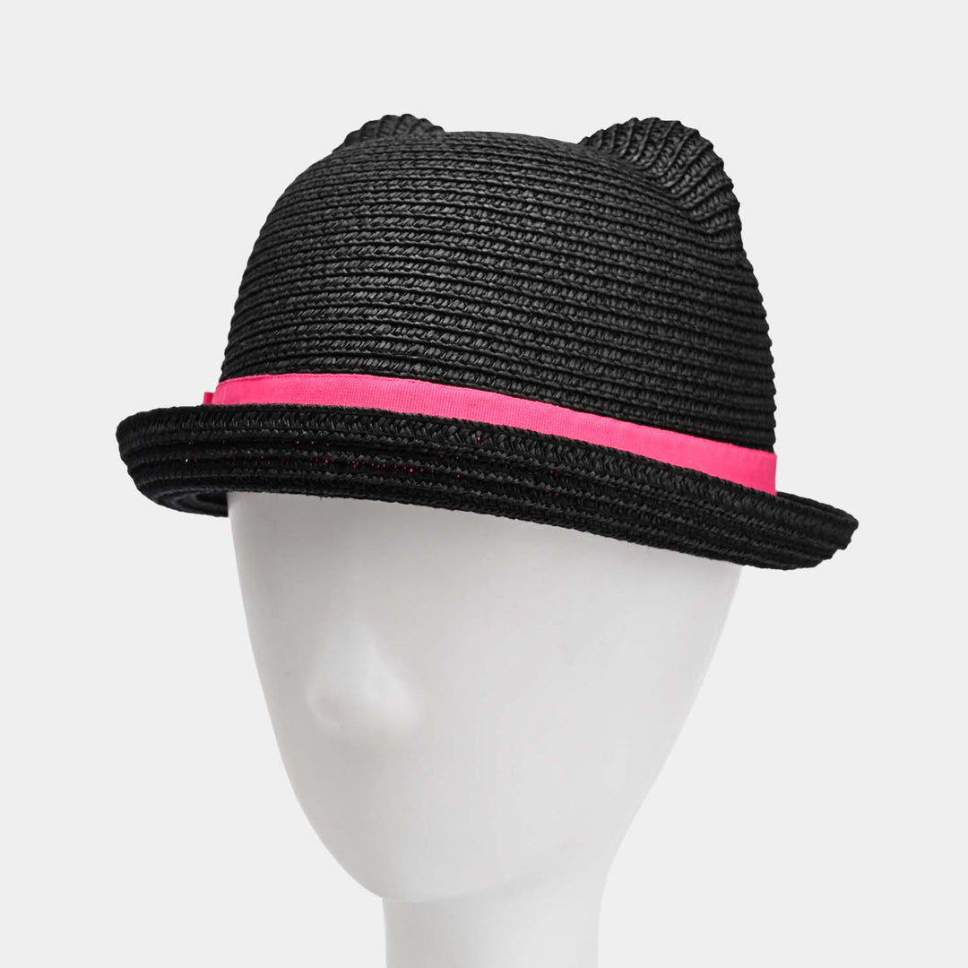 Girls Round Cap/Straw Hat