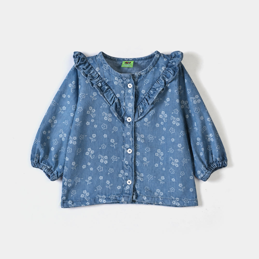 Infant Girls Tensile Denim (Light Denim) 2 Pc Suit-Petal Bloom