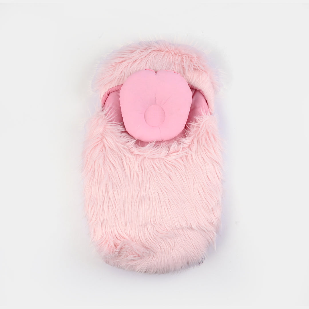Baby Carry Nest  Soft Plush Newborn Sleeping Bag (Pink)
