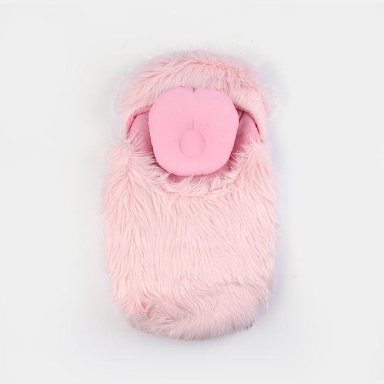 Baby Carry Nest  Soft Plush Newborn Sleeping Bag (Pink)