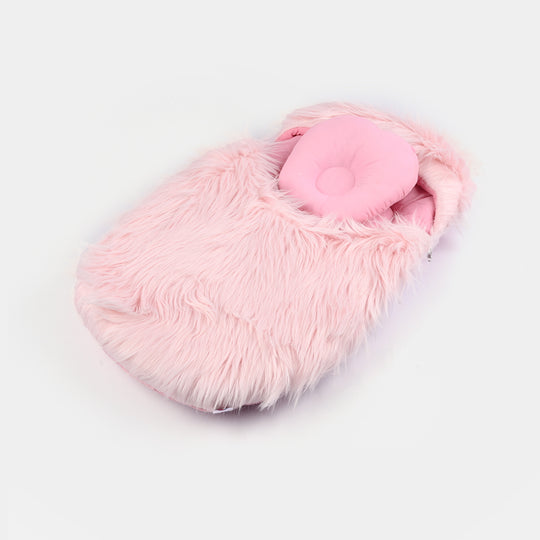 Baby Carry Nest  Soft Plush Newborn Sleeping Bag (Pink)