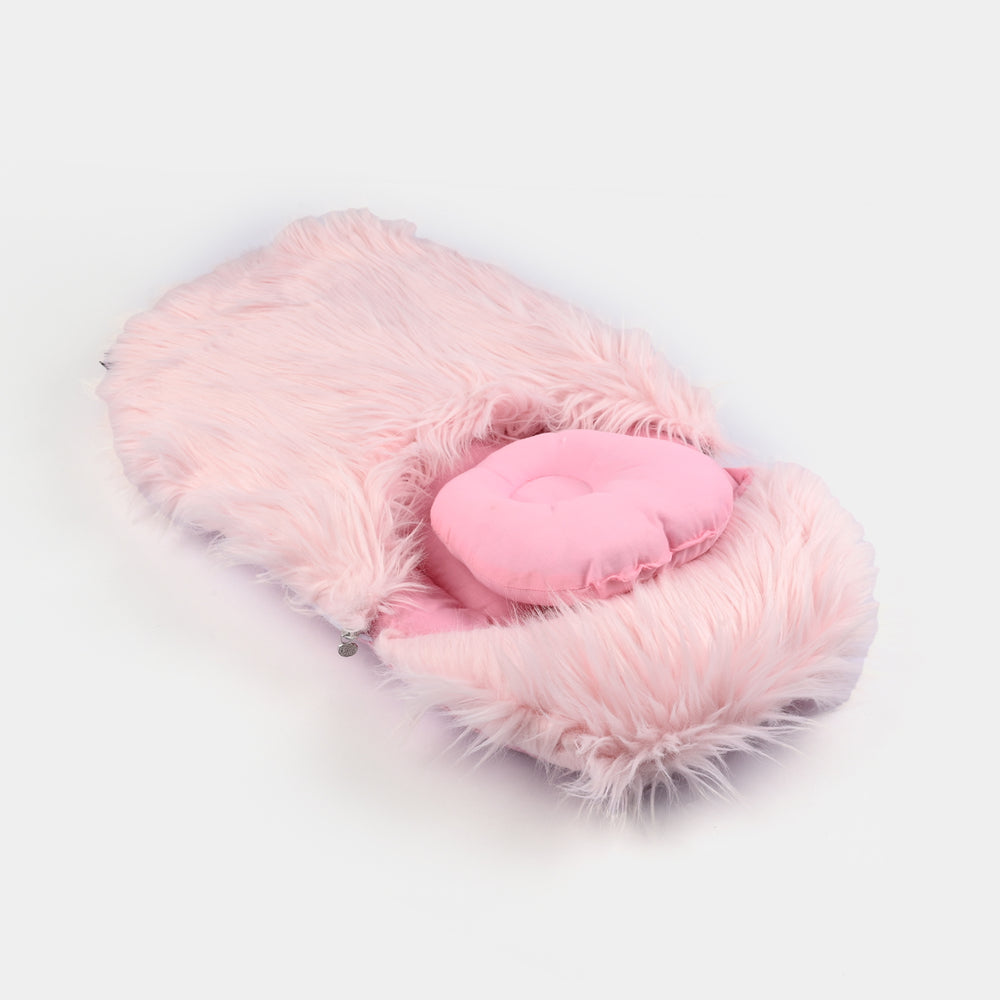 Baby Carry Nest  Soft Plush Newborn Sleeping Bag (Pink)