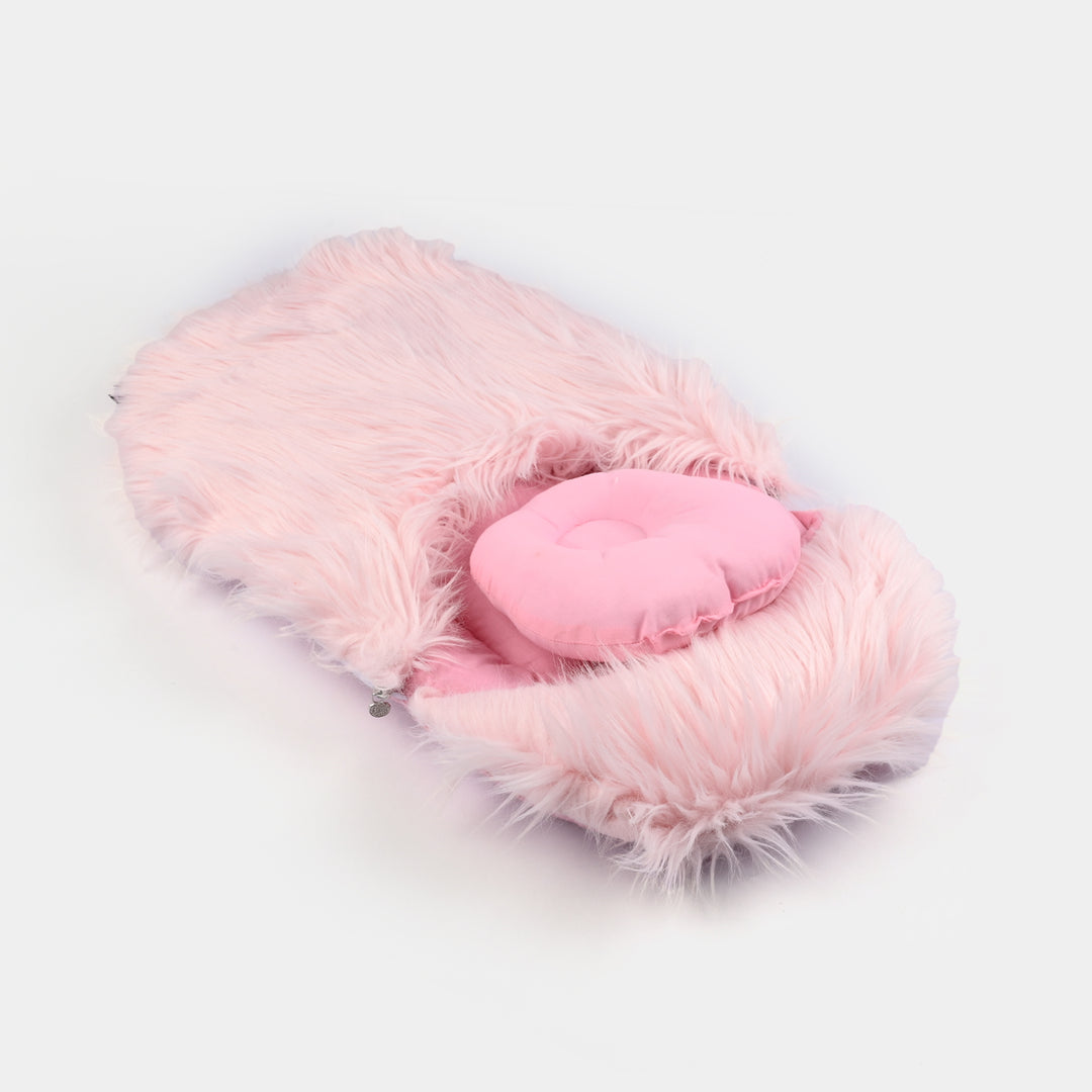 Baby Carry Nest  Soft Plush Newborn Sleeping Bag (Pink)
