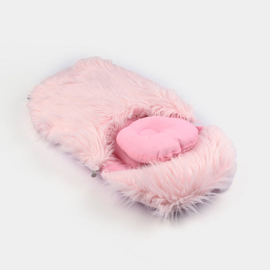Baby Carry Nest  Soft Plush Newborn Sleeping Bag (Pink)