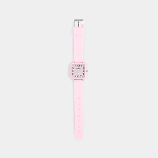 Girls Silicone Strap Analog Wristwatch