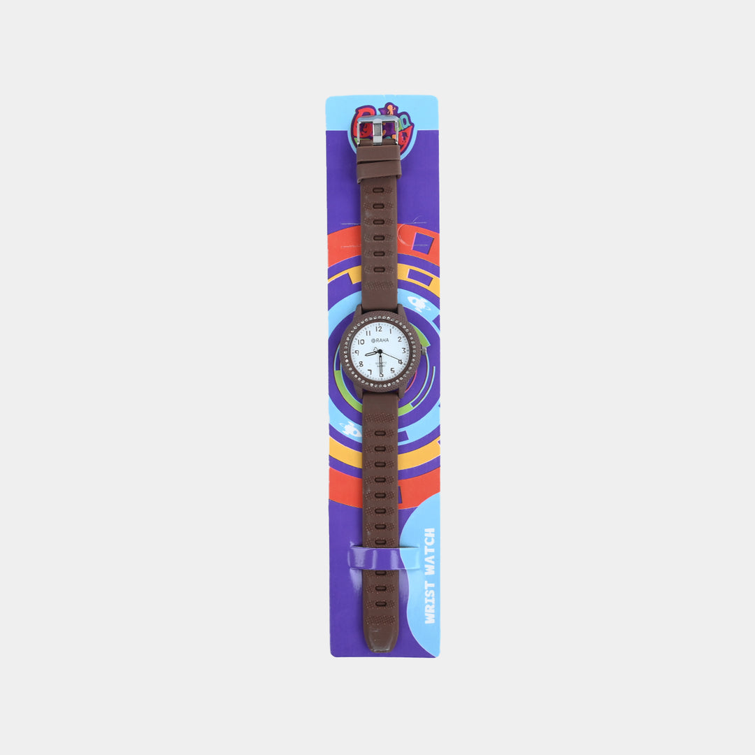 Girls Silicone Strap Analog Wristwatch