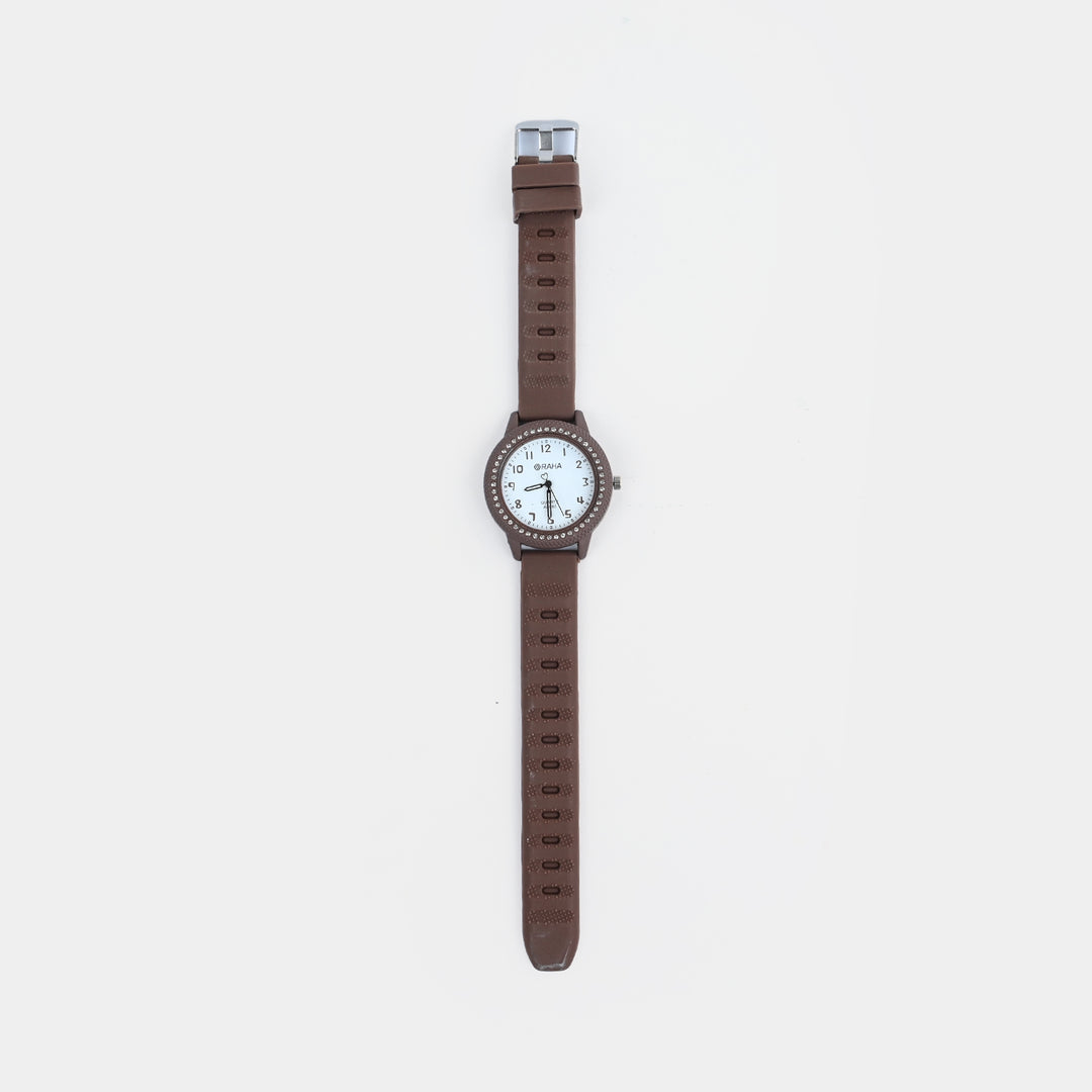 Girls Silicone Strap Analog Wristwatch