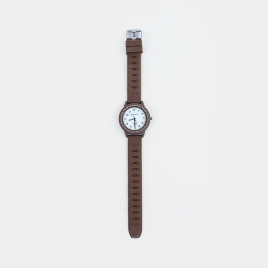 Girls Silicone Strap Analog Wristwatch