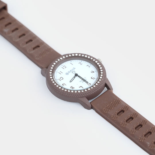 Girls Silicone Strap Analog Wristwatch