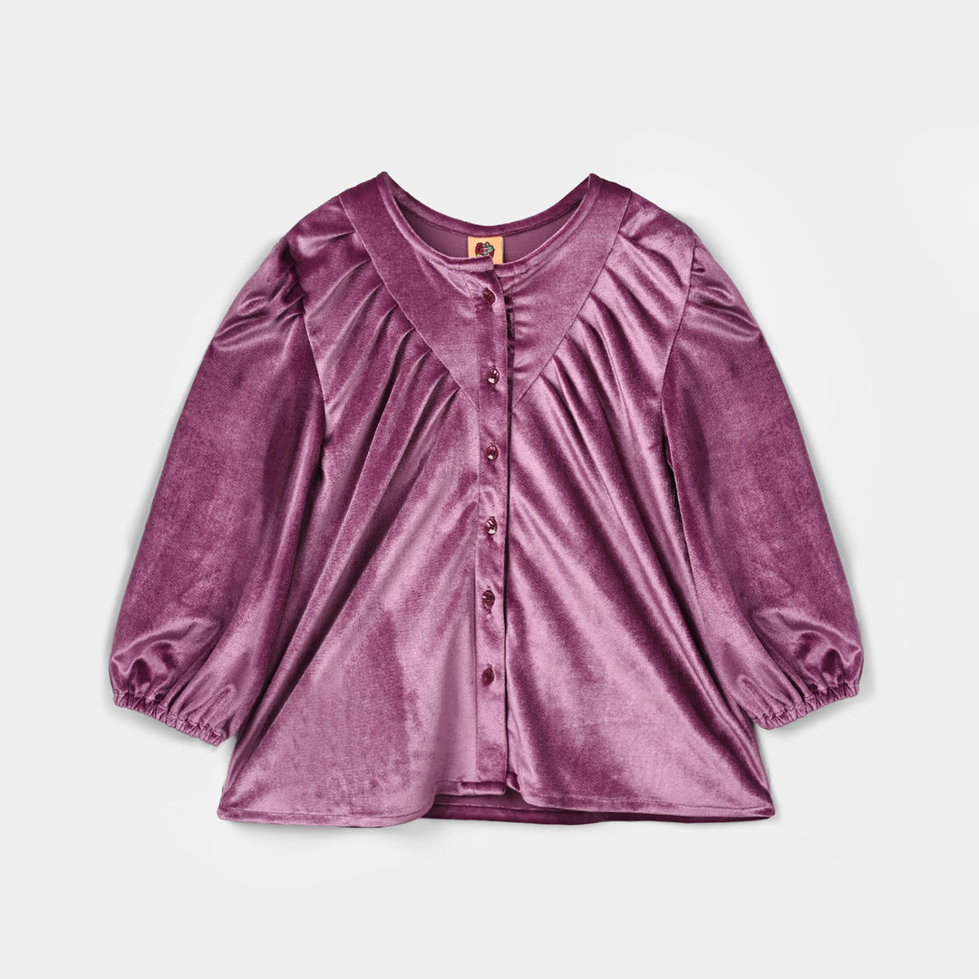 Girls Velvet Co-Ord Set Raspberry-Plum