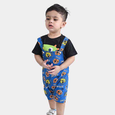 Infant Boys Cotton Jersey Knitted Overall-True Navy