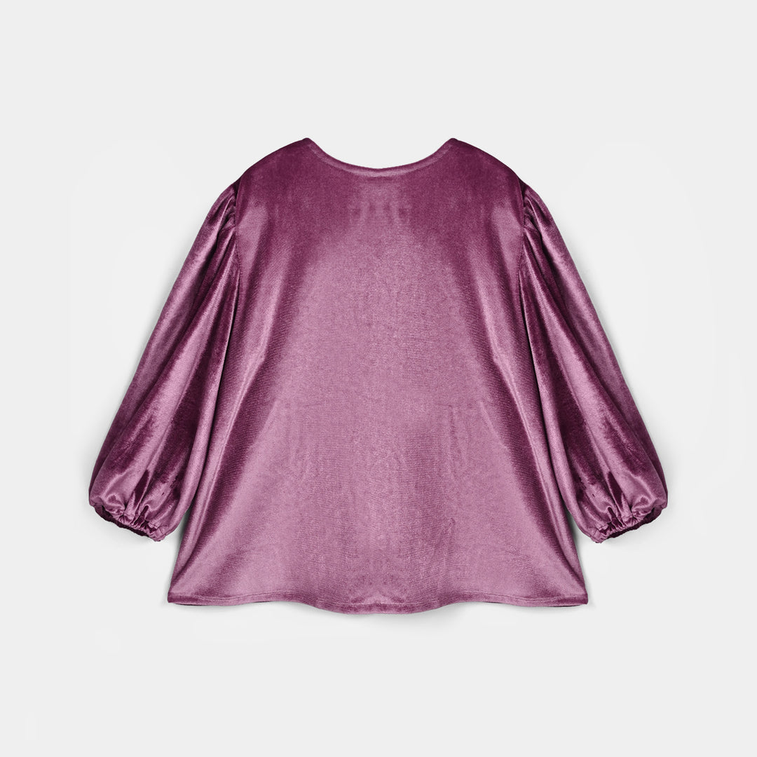 Girls Velvet Co-Ord Set Raspberry-Plum