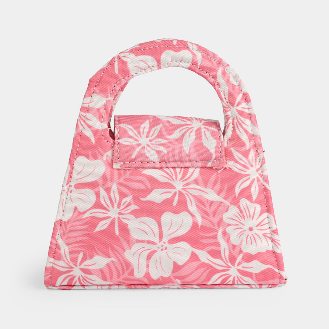 Kid's Fashion Hand Bag (Floral) - Pink & White