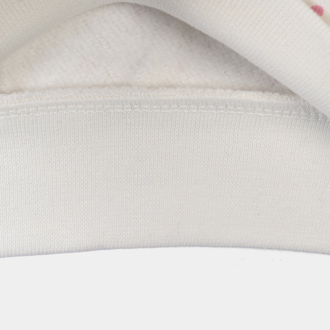 Infant Girls Fleece 2 Piece Suit Positive Vibes-White