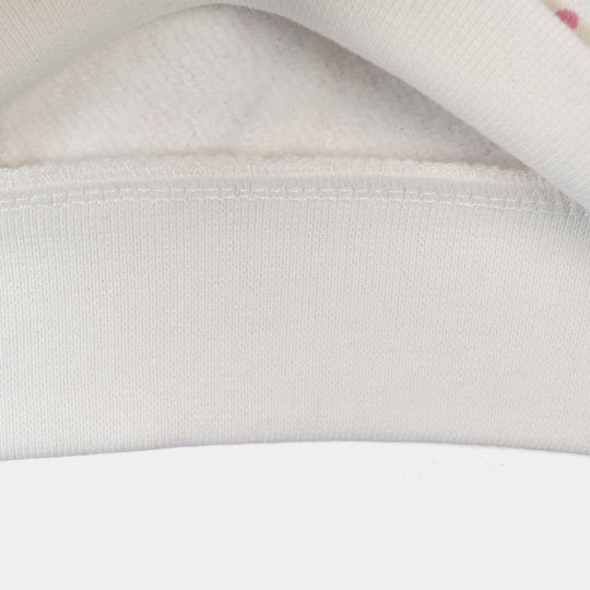 Infant Girls Fleece 2 Piece Suit Positive Vibes-White