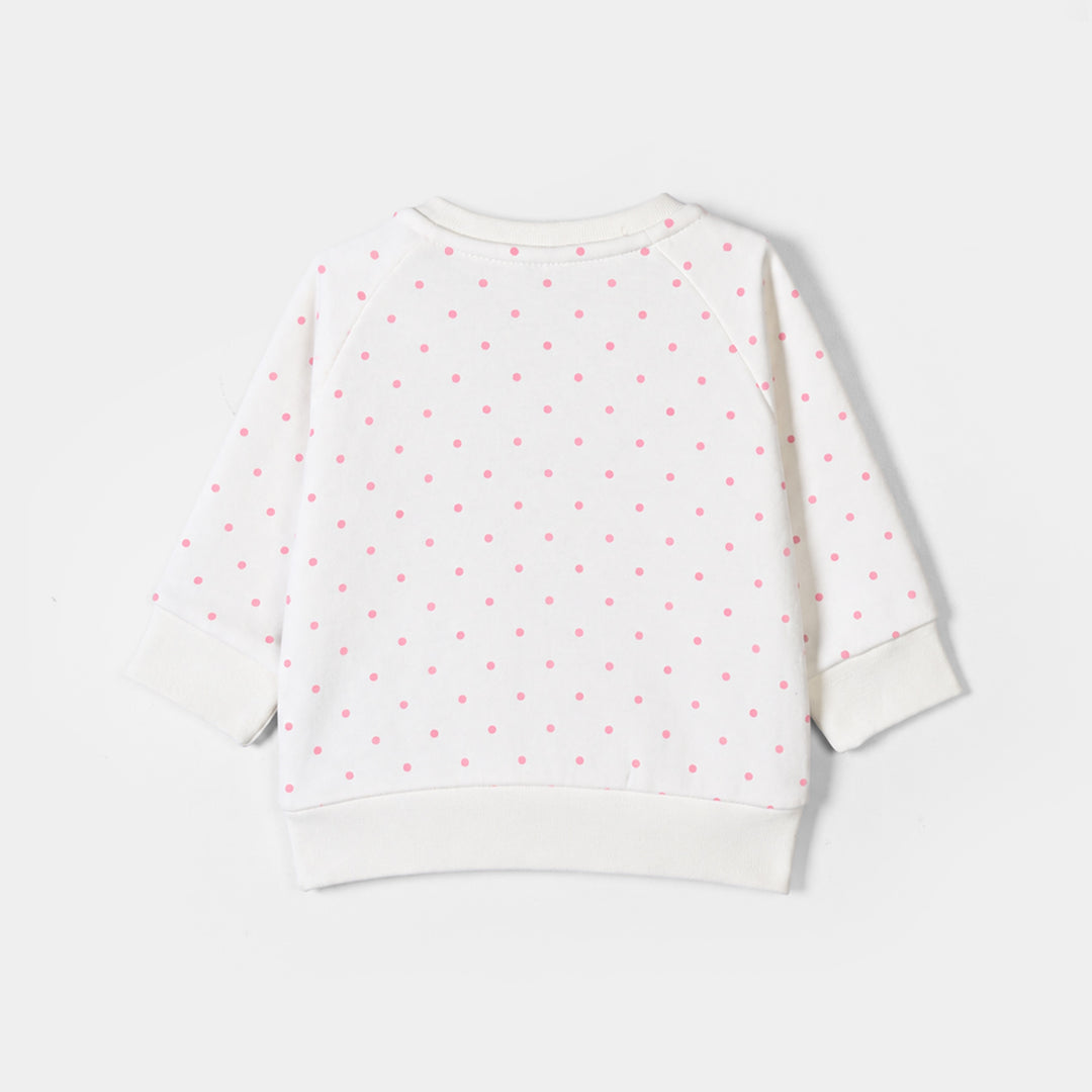 Infant Girls Fleece 2 Piece Suit Positive Vibes-White
