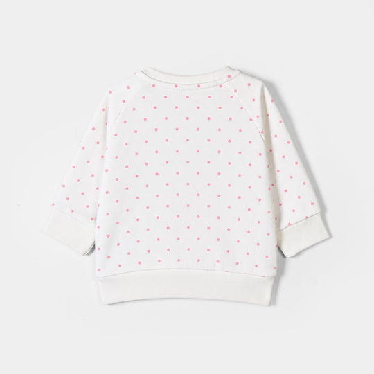 Infant Girls Fleece 2 Piece Suit Positive Vibes-White
