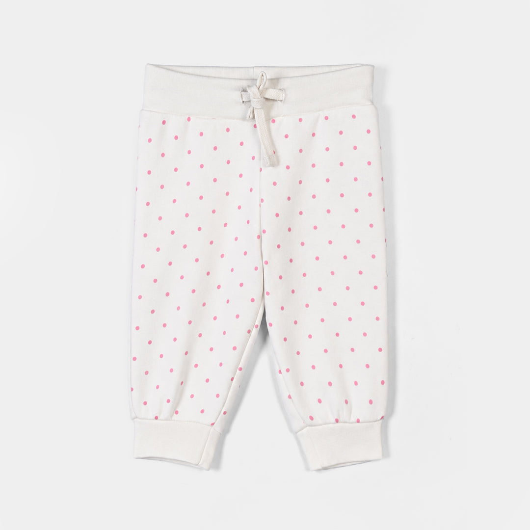 Infant Girls Fleece 2 Piece Suit Positive Vibes-White