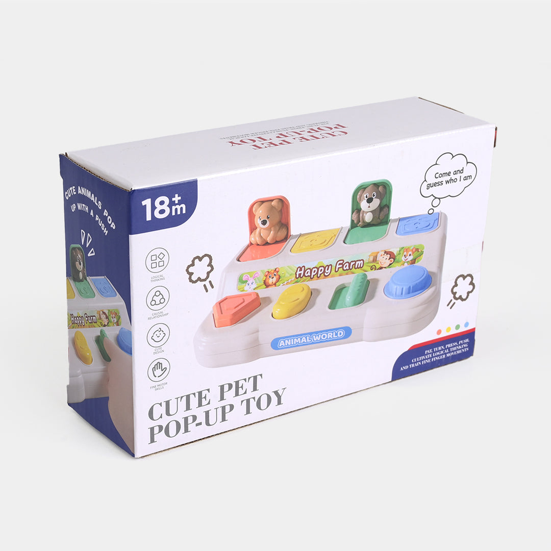 Cute Pet Pop-Up Toy  Interactve Learning Toy for Toddlers (18m+)