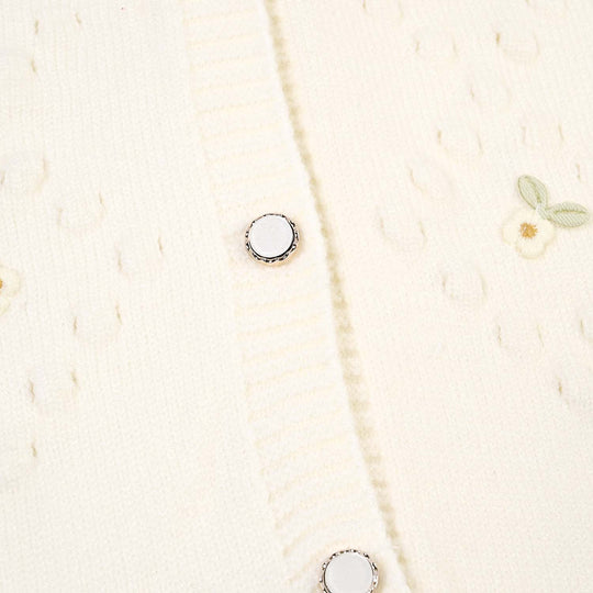 Infant Girls Acrylic Romper-Little Blossom-OFF-White
