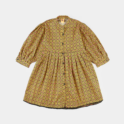 Girls Cotton Poplin Printed 2 Pcs Gold Fusion-Multi