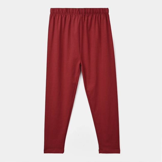 Girls Lycra Jersey Plain Tights Maroon
