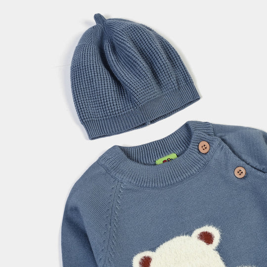 Infant Boys Acrylic Romper-Baby Bear-BLUE