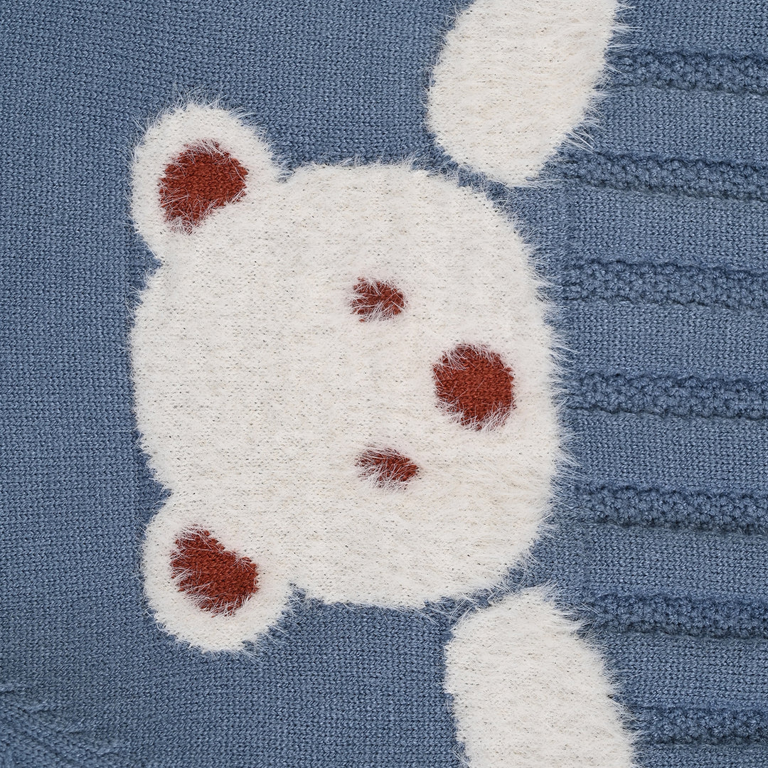 Infant Boys Acrylic Romper-Baby Bear-BLUE