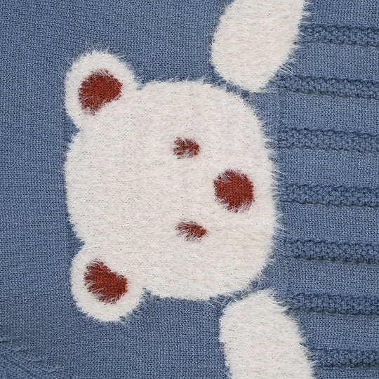 Infant Boys Acrylic Romper-Baby Bear-BLUE