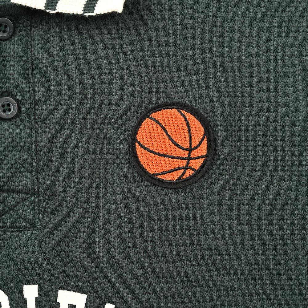 Boys Popcorn Polo Full Sleeves Sports League - Green