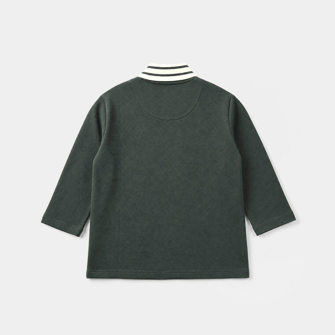 Boys Popcorn Polo Full Sleeves Sports League - Green