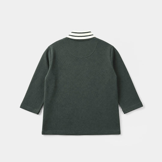 Boys Popcorn Polo Full Sleeves Sports League - Green