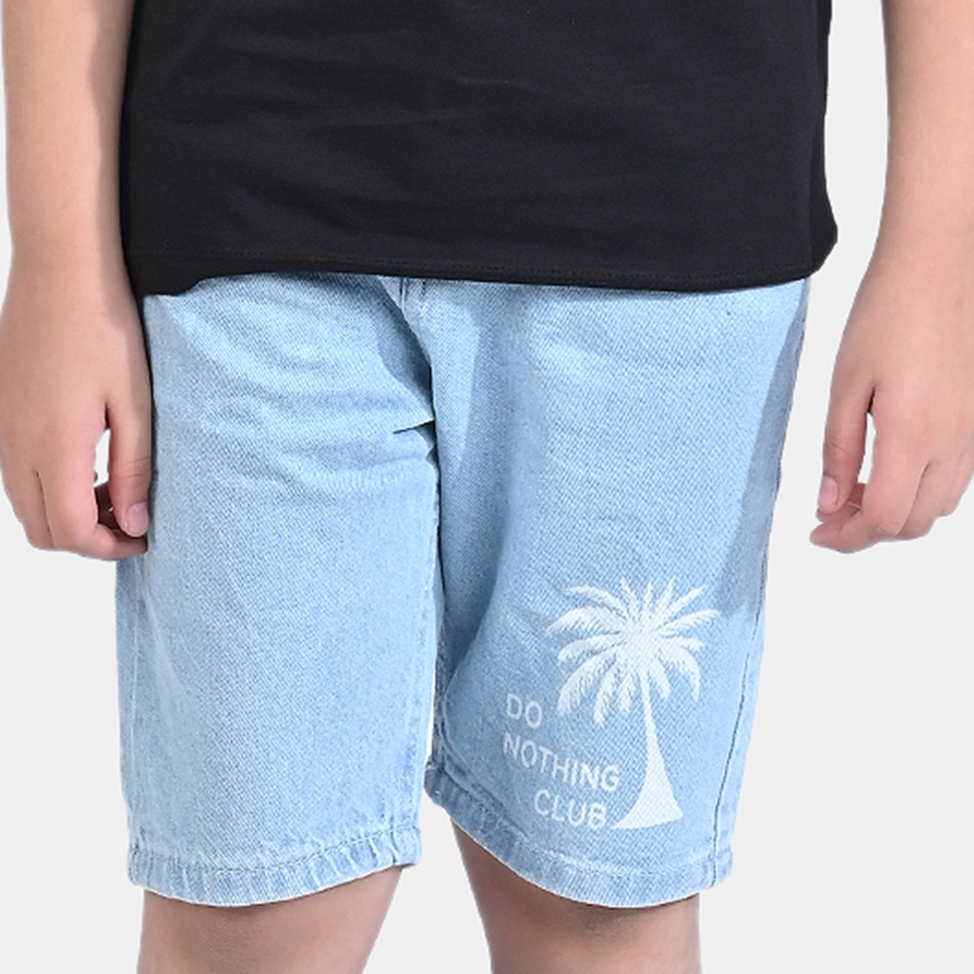 Boys Denim rigid Short Hawaii-LIGHT BLUE