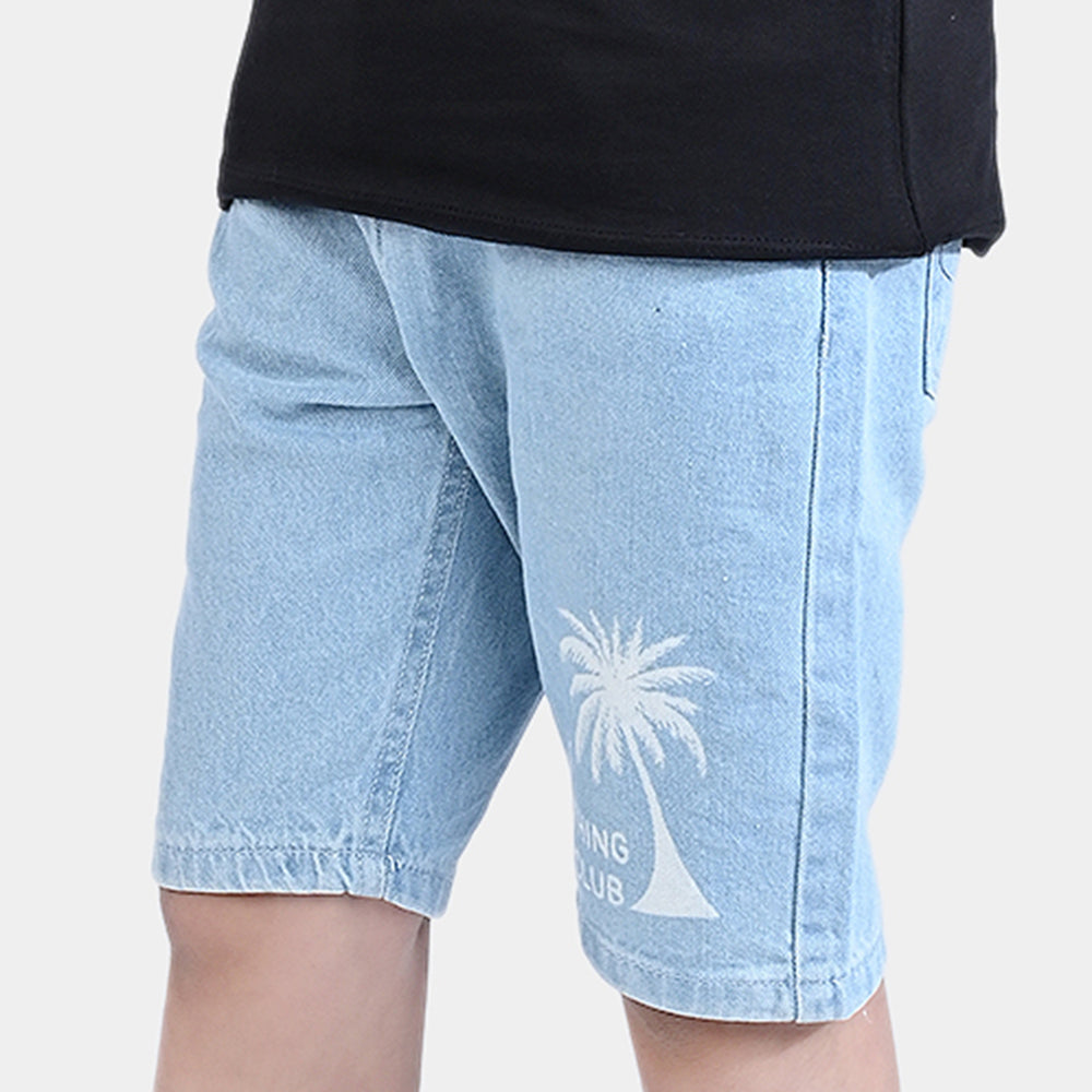 Boys Denim rigid Short Hawaii-LIGHT BLUE