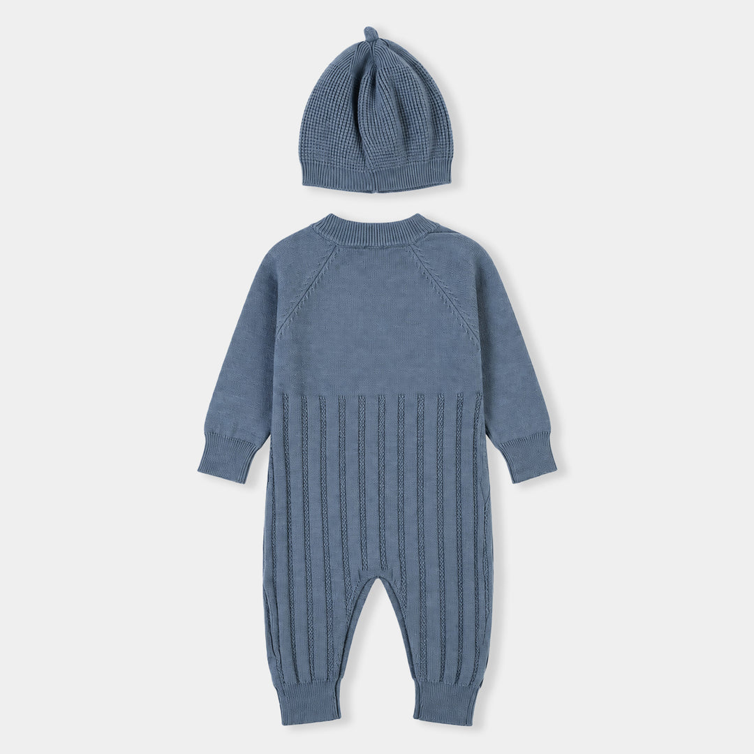 Infant Boys Acrylic Romper-Baby Bear-BLUE