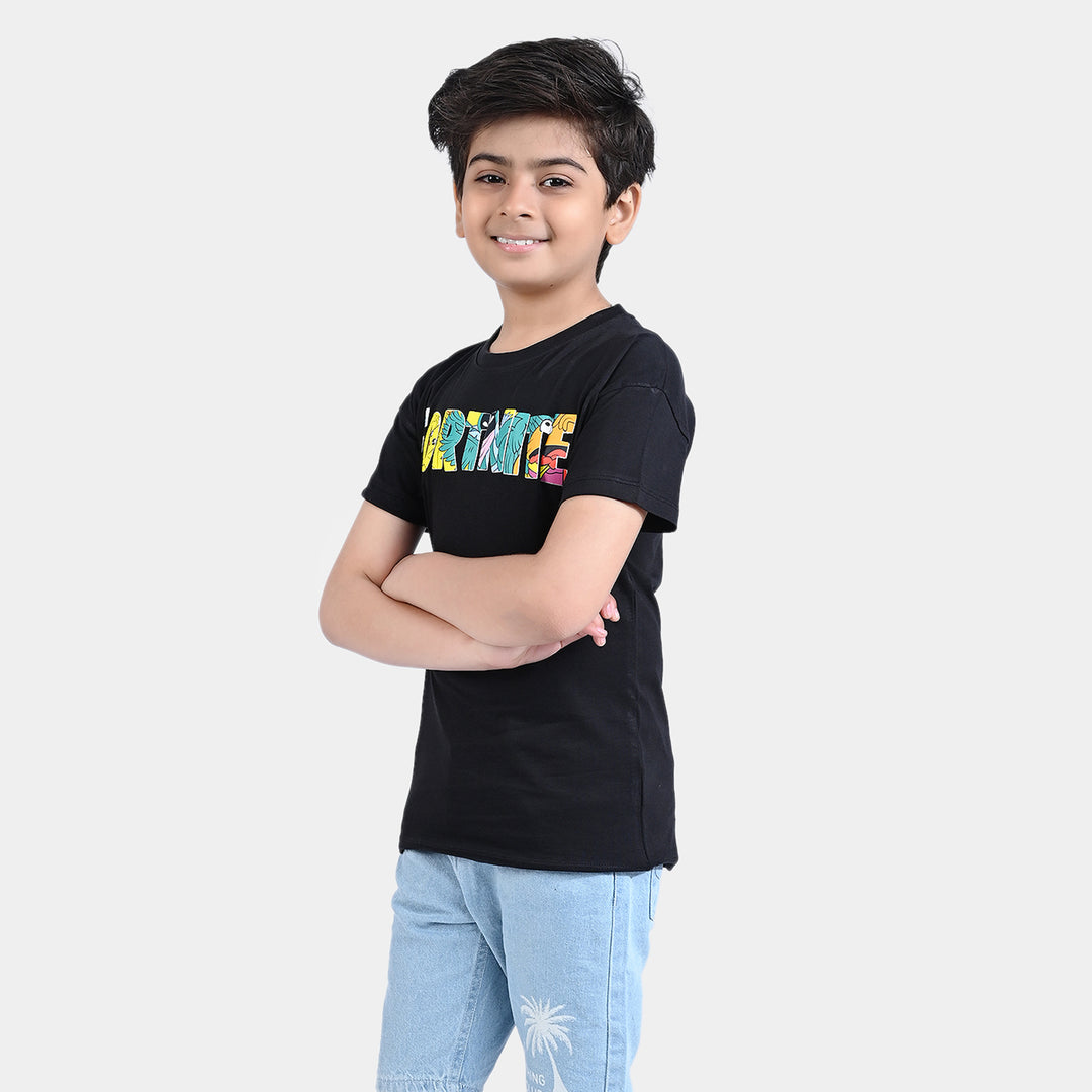 Boys Cotton Jersey T-Shirt H/S Fortnite-Jet Black