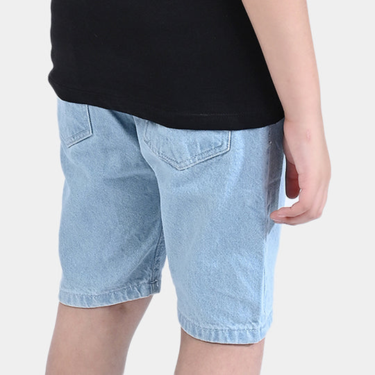 Boys Denim rigid Short Hawaii-LIGHT BLUE