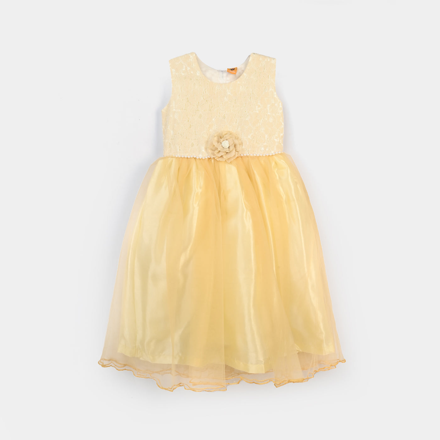 Girls Poly Satin Fancy Frock Sweety Pie-Peach