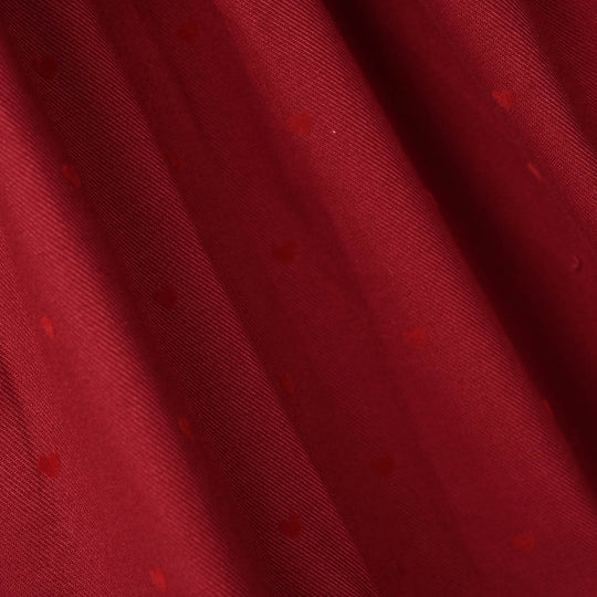 Infant Girls Poly Twill Casual Frock Ruffle-RED