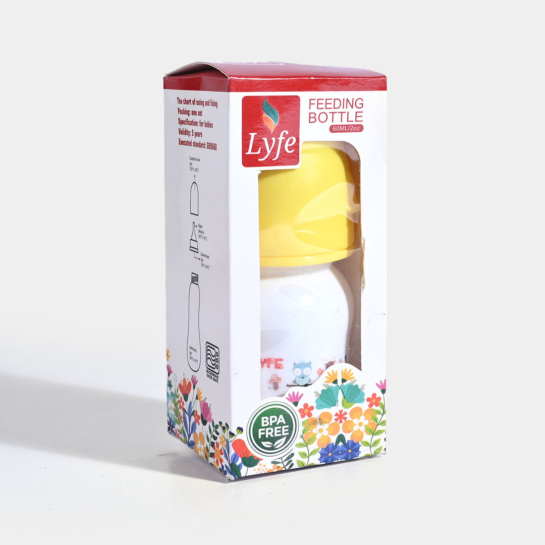 Lyfe Baby Plastic Feeding Bottle 2Oz |60ml |Yellow
